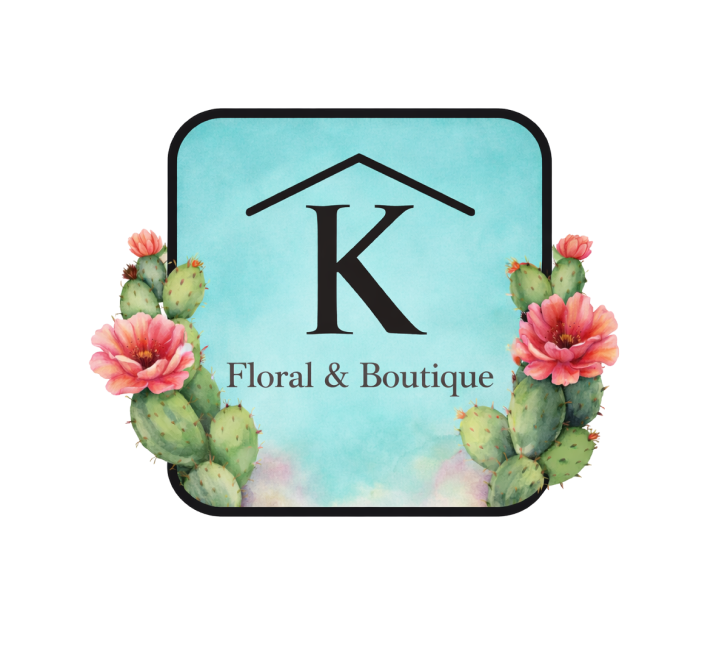 K Floral & Boutique logo with cacti.